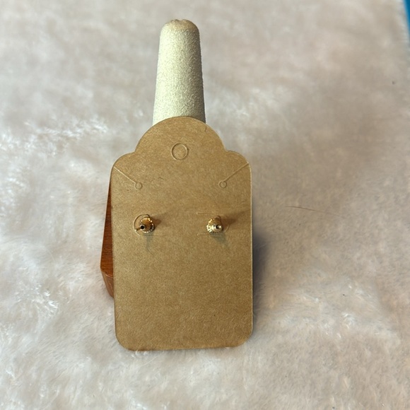 Women's Earrings Pierced Ears Gold Tone Knot Stud Small Simple - Picture 2 of 3